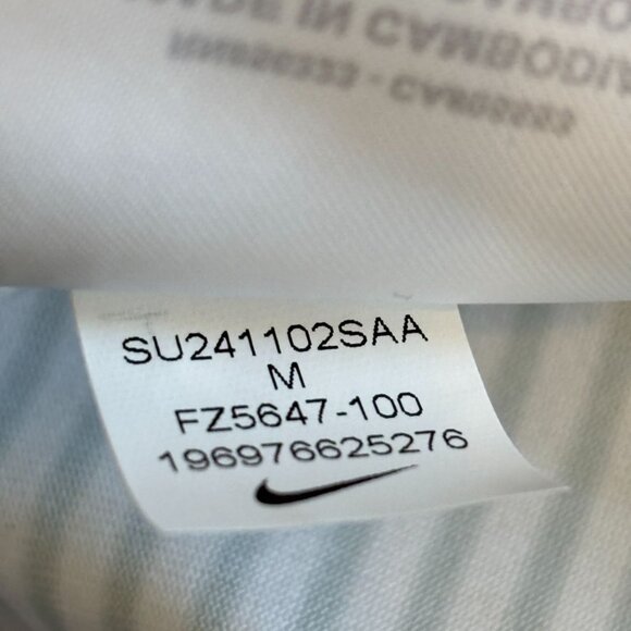 Nike Dri-FIT Mens Golf Polo Shirt White Striped Short Sleeve Polyester Medium - Picture 4 of 10